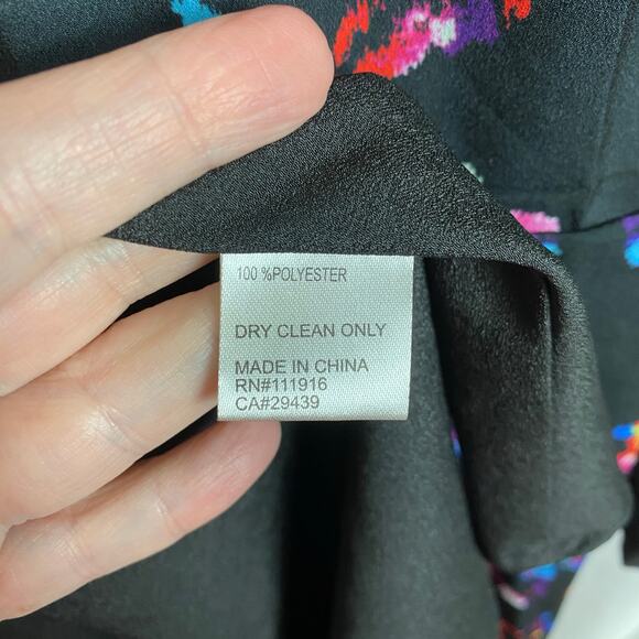 Yumi Kim Black Floral Wrap Mini Dress Sz.S - Picture 13 of 14